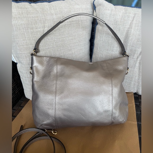 Coach hobo Crossbody bag metallic silver NWOT - Picture 3 of 17